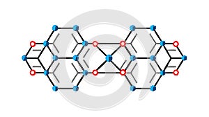 Complex Hexagonal Molecular Structure, Science Chemistry Diagram, vector design Generative AI