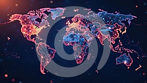 Complex interconnected data streams across globe   ML  innovation  communication