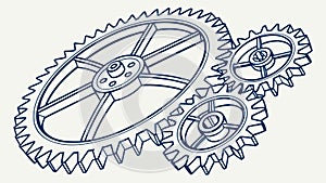Complex Interconnected Gears, Engineering and Industrial Design, vector design Generative AI