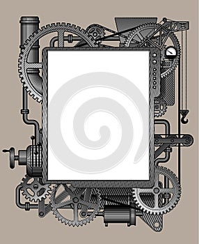 Complex iron fantastic machine-shaped frame