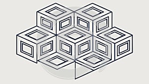 Complex Isometric Cube Structure, Abstract Geometric Art, vector design Generative AI