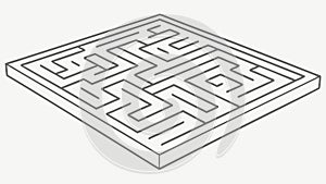 Complex Labyrinth Maze Puzzle Game Vector, vector design Generative AI