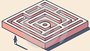 Complex Labyrinth: Navigating Challenges and Solutions, vector design Generative AI