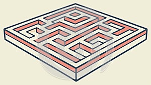 Complex maze or labyrinth design, symbolizing challenges and problem solving, vector design Generative AI
