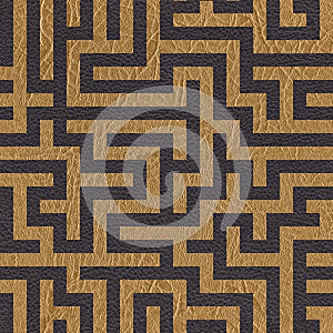 Complex maze, labyrinth - Pattern of the decorative background - Interior wallpaper - seamless background