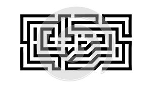 Complex Maze Labyrinth Pattern, Puzzle Challenge Game, vector design Generative AI