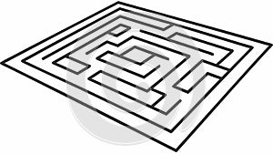 Complex Maze Puzzle, Analytical Thinking Challenge, vector design Generative AI