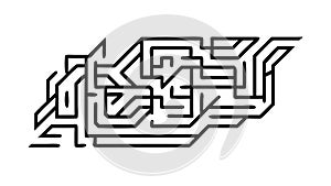 Complex Maze Puzzle Illustration, Challenge, Problem-Solving, Navigation Graphic, vector design Generative AI