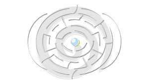 Complex Maze Puzzle or Labyrinth Challenge Icon, vector design Generative AI