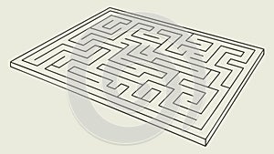 Complex Maze Puzzle: Overhead View of Intricate Pathways, Vector Design Generative AI