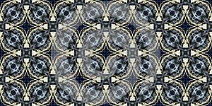 Complex metal plates elements seamless abstract pattern