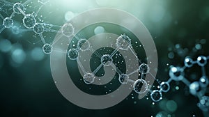 Complex Molecular Structure Visualization in Green Tones