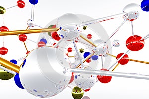 Complex Molecule Atom Structure 3D render