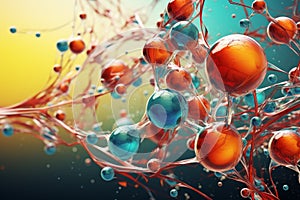 Complex Molecules colorful digital. Generate Ai