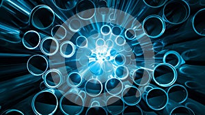 The Abstract Blue Pipe Network.AI generated image