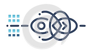 Complex Network Connection Icon. Intertwined Data and Intricate Systems, Connectivity, vector design Generative AI