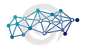 Complex Network Data Icon: Technology Digital Connectivity, vector design Generative AI