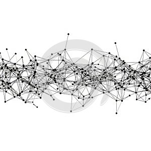 Complex network diagram isolated on white background
