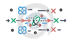 Complex Network and Distributed System Architecture, vector design Generative AI