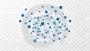 Complex network graph with interconnected nodes and edges