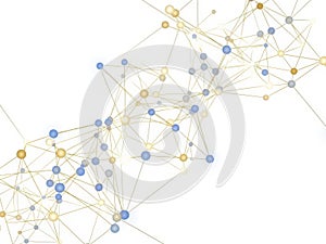 Complex network graph with interconnected nodes and edges