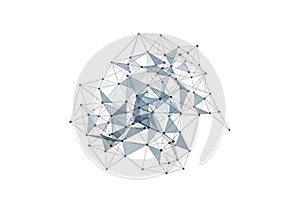 Complex network graph with interconnected nodes