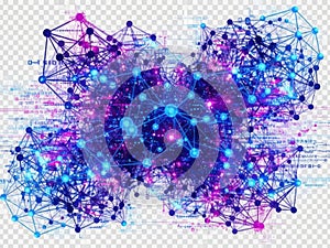 Complex network graph with nodes and edges