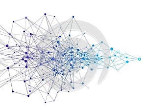 Complex network graph with nodes and edges