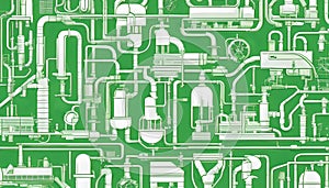 Complex Network of Green Pipes and Valves