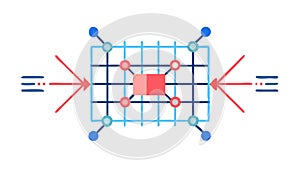 Complex Network Grid: Digital Data Flow Interconnectivity vector design Generative AI