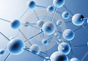 A complex network of interconnected blue spheres forming a molecular structure