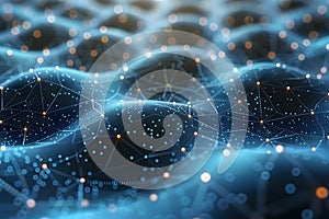 Abstract Network of Dots and Lines Generative AI