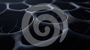 A complex network of interconnected lines and nodes, creating a sense of depth and complexity.