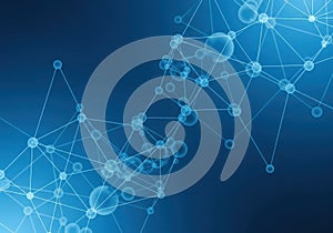 Complex network of interconnected nodes and digital pathways in a futuristic design