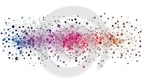 Complex network of interconnected nodes, displaying a vibrant spectrum of colors