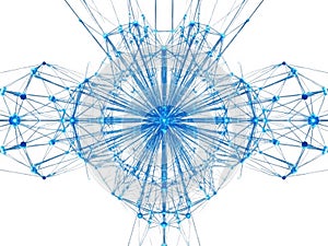 Complex network of interconnected nodes
