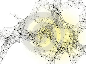 Complex network of interconnected nodes