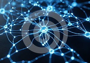 Complex network of interconnected nodes resembling