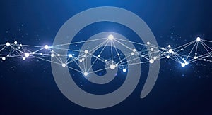 Complex network structure with interconnected nodes and lines