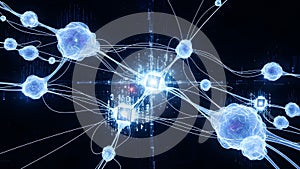 Complex network system with interconnected nodes and data flow