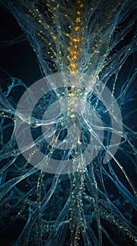 Futuristic Liquid Mercury Ocean with Neural Networks, Data Whales, and Floating Libraries