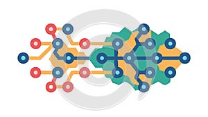Complex neural network: advanced AI brain and data processing pathways, vector design Generative AI