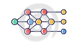 Complex Neural Network, AI Deep Learning, Data Structure, vector design Generative AI