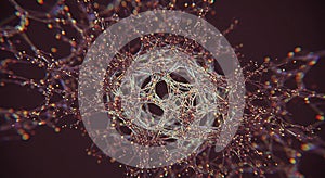 Complex neural network structure microscopic view