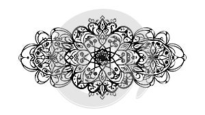 Complex Ornate Symmetrical Floral Decorative Element, vector design Generative AI