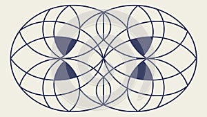 Complex Overlapping Geometric Patterns, Intersecting Forms and Modern Art, vector design Generative AI