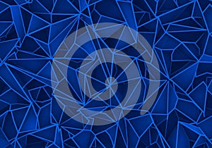 A complex pattern of interconnected geometric shapes creates a modern, abstract design. Featuring