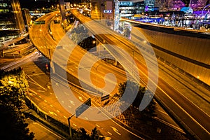 Complex Roadway at Night, Sydney, Australia