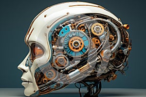 Complex Robot brain. Generate Ai