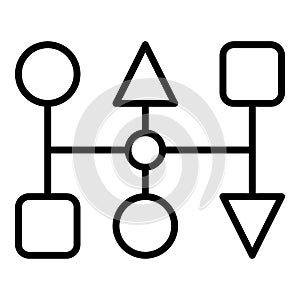 Complex scheme icon outline vector. System data